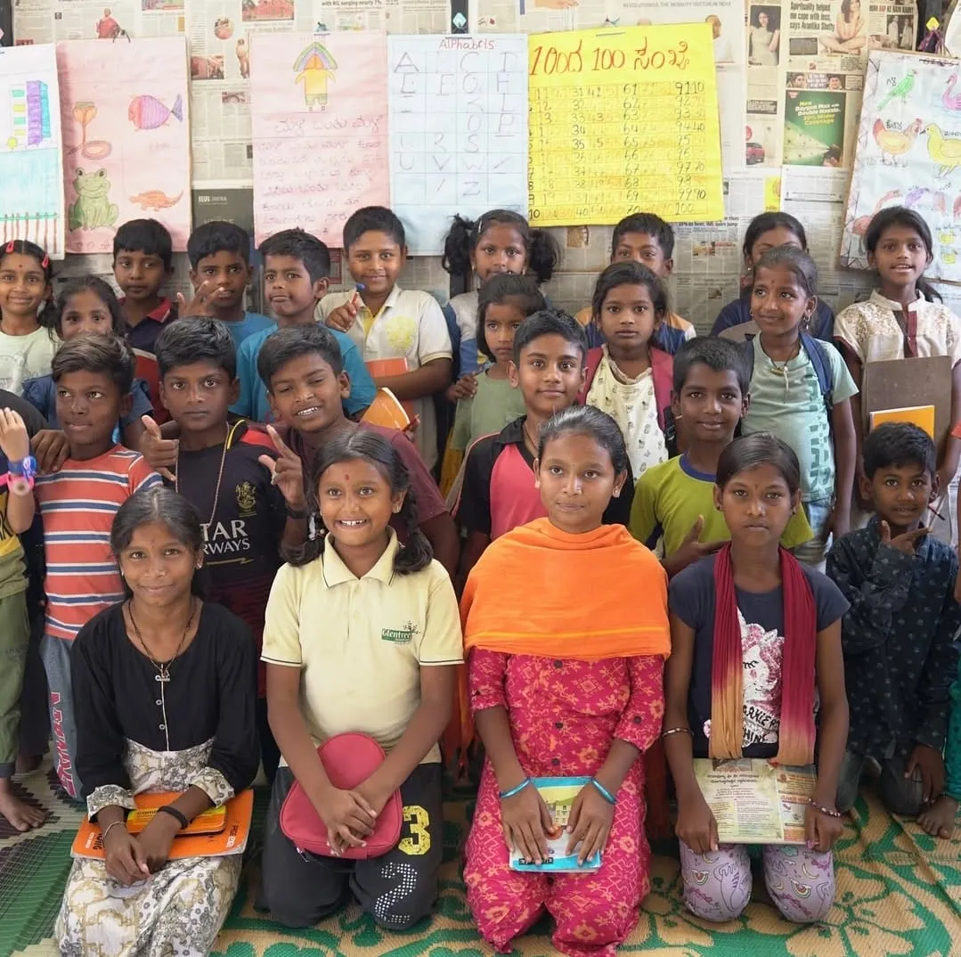 Children from Lamp Educational Trust’s programme in a group photo