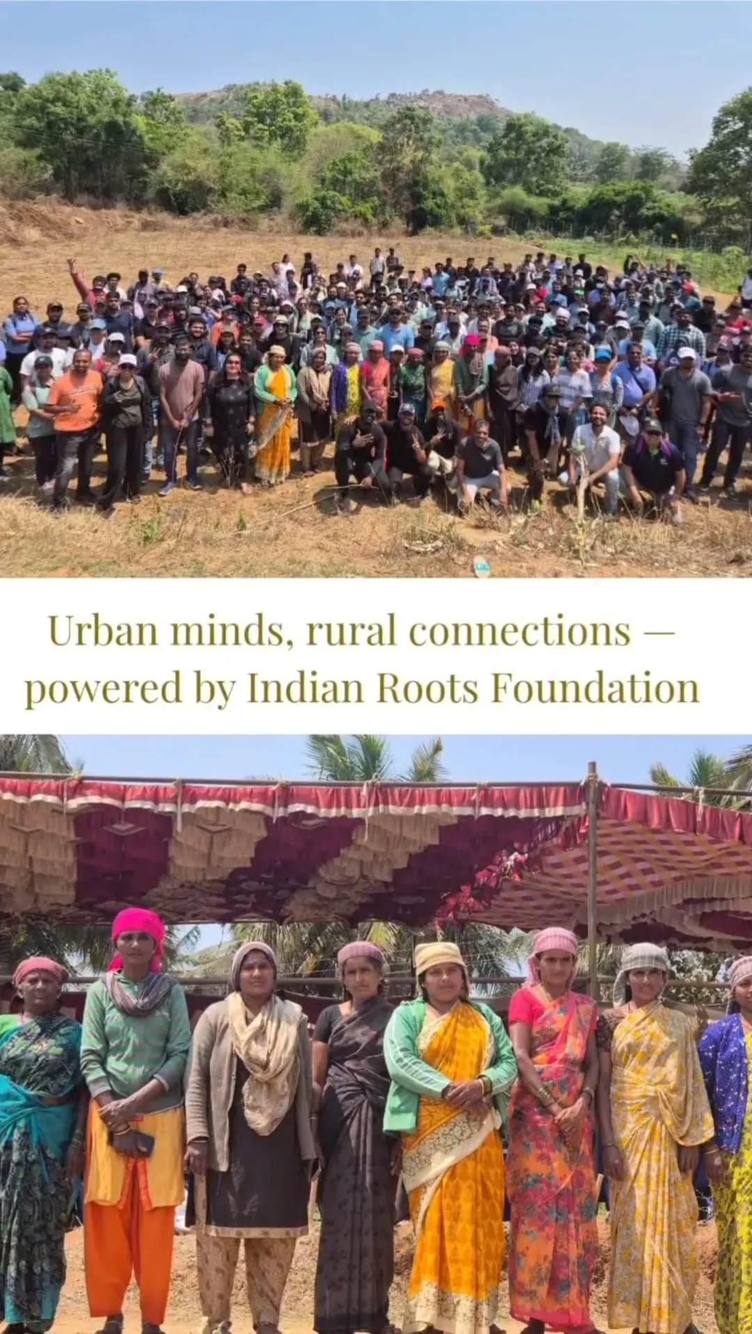 Indian Roots Foundation volunteers and community members, “Urban minds, rural connections”