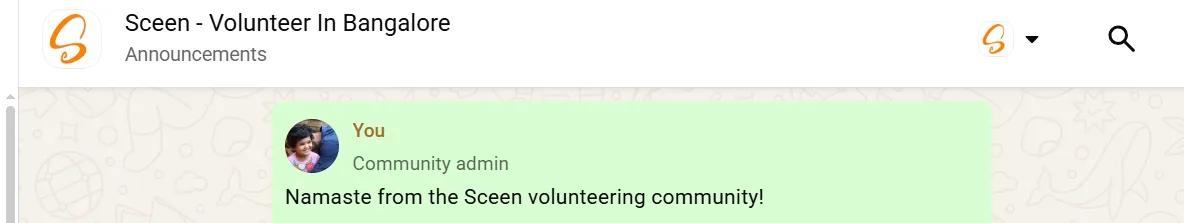 Volunteers welcomed into a dedicated WhatsApp group for the event