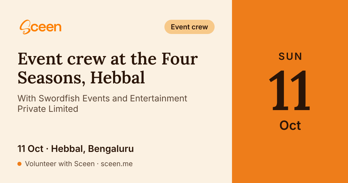 Event crew at the Four Seasons, Hebbal with Swordfish Events and Entertainment Private Limited: 11 Oct, Hebbal, Bengaluru