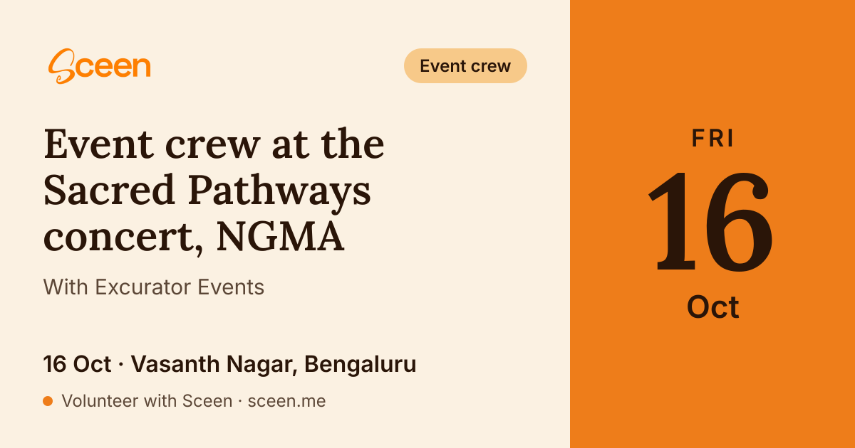 Event crew at the Sacred Pathways concert, NGMA with Excurator Events: 16 Oct, Vasanth Nagar, Bengaluru