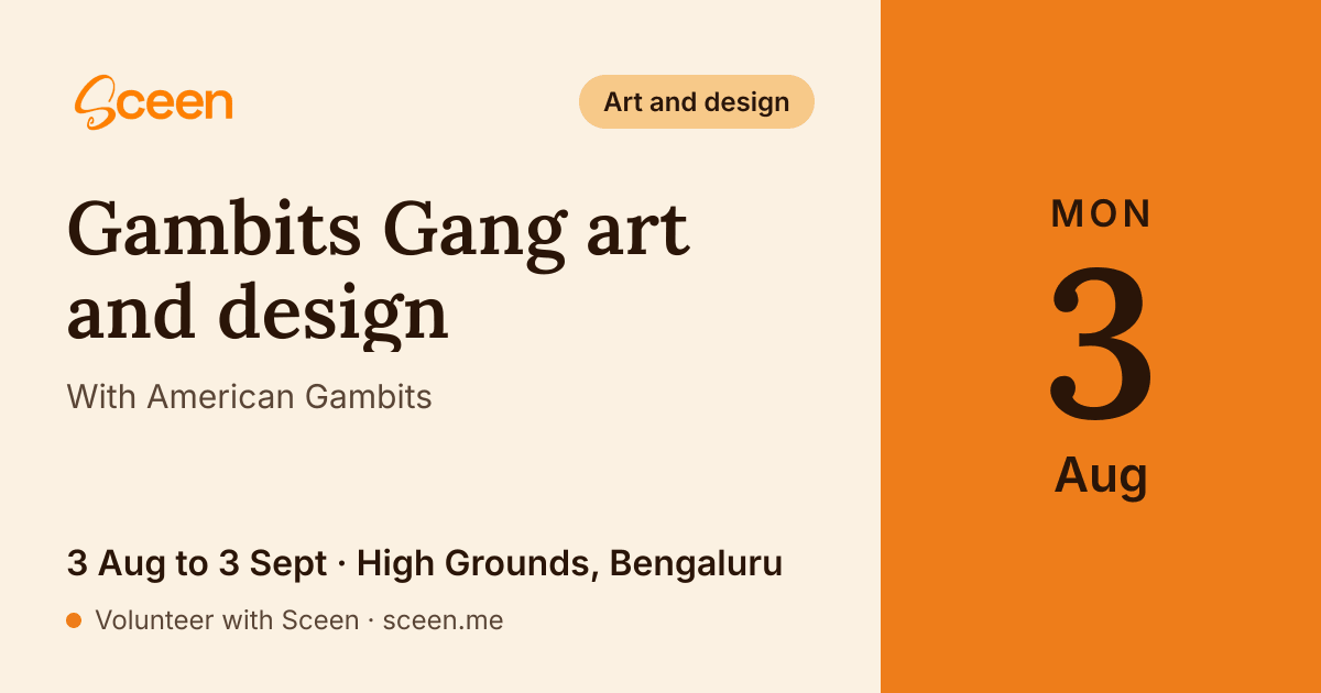 Gambits Gang art and design with American Gambits: 3 Aug to 3 Sept, High Grounds, Bengaluru